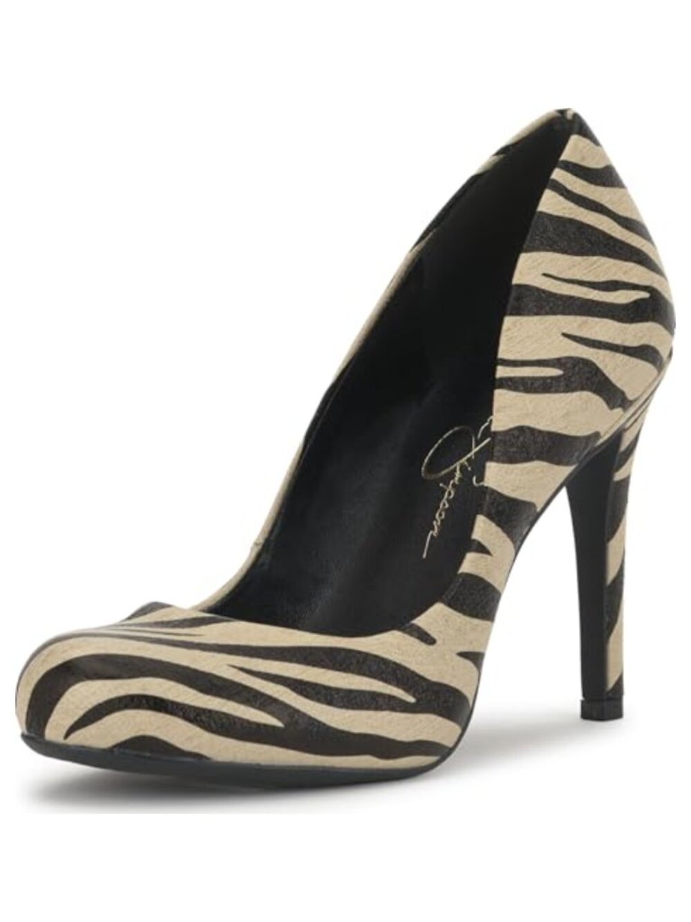 Calie Classic Pump Faux Leather Stiletto Heels Round Toe Wide Width